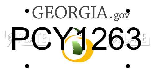 PCY1263 Georgia License Plate