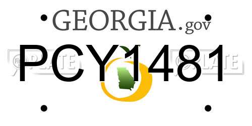 PCY1481 Georgia License Plate