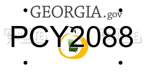 PCY2088 Georgia License Plate