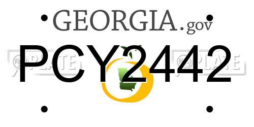 PCY2442 Georgia License Plate