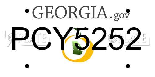 PCY5252 Georgia License Plate