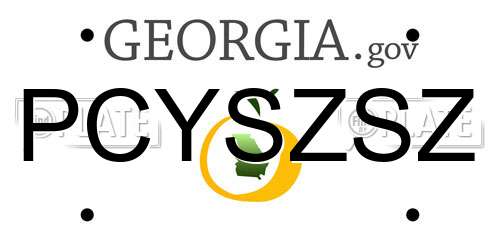 PCYSZSZ Georgia License Plate