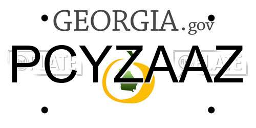 PCYZAAZ Georgia License Plate