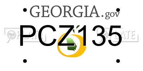 PCZ135 Georgia License Plate