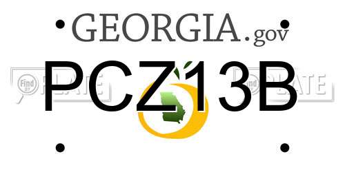PCZ13B Georgia License Plate
