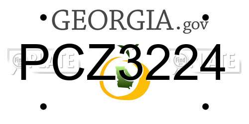 PCZ3224 Georgia License Plate