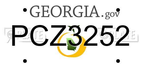PCZ3252 Georgia License Plate