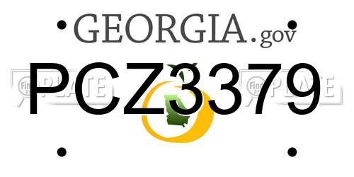 PCZ3379 Georgia License Plate