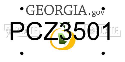 PCZ3501 Georgia License Plate