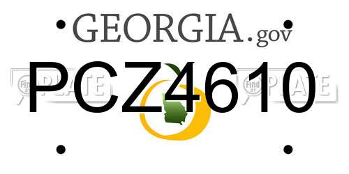 PCZ4610 Georgia License Plate