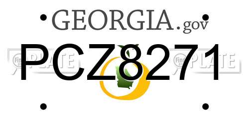 PCZ8271 Georgia License Plate