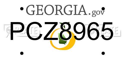 PCZ8965 Georgia License Plate