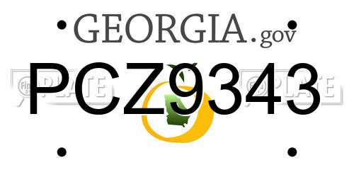 PCZ9343 Georgia License Plate