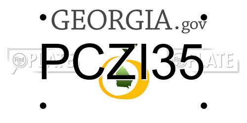PCZI35 Georgia License Plate