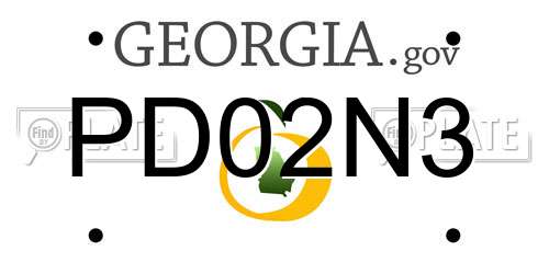 PD02N3 Georgia License Plate
