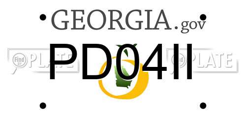PD04II Georgia License Plate