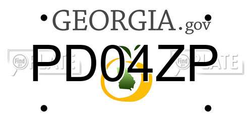 PD04ZP Georgia License Plate