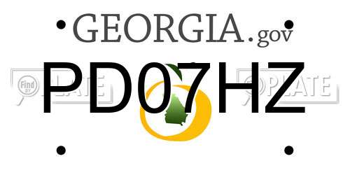 PD07HZ Georgia License Plate