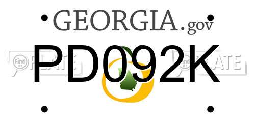 PD092K Georgia License Plate