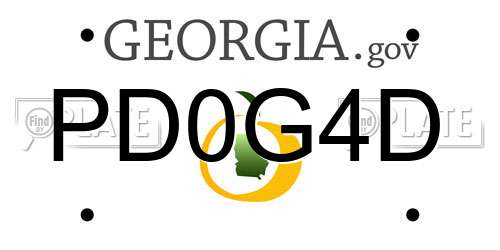 PD0G4D Georgia License Plate