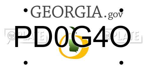 PD0G4O Georgia License Plate