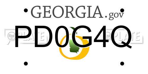 PD0G4Q Georgia License Plate