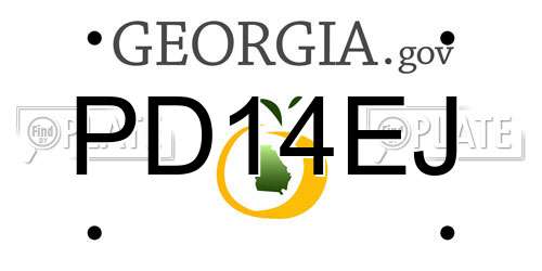 PD14EJ Georgia License Plate