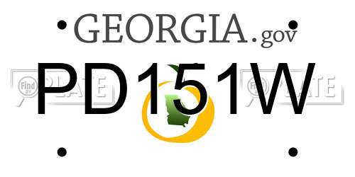 PD151W Georgia License Plate