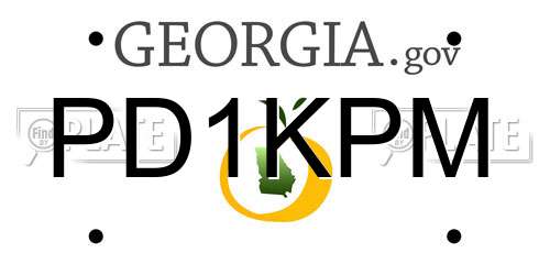 PD1KPM Georgia License Plate