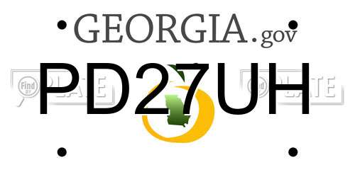 PD27UH Georgia License Plate