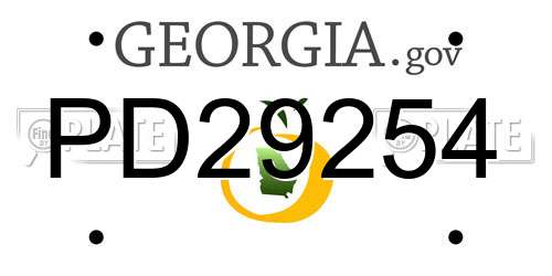 PD29254 Georgia License Plate