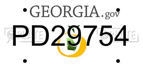 PD29754 Georgia License Plate