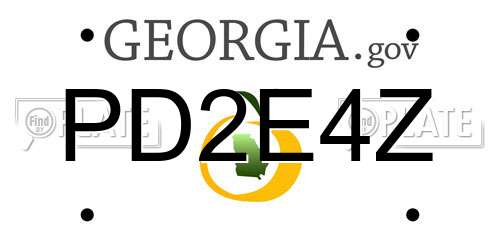 PD2E4Z Georgia License Plate