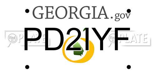 PD2IYF Georgia License Plate