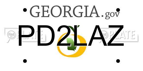 PD2LAZ Georgia License Plate