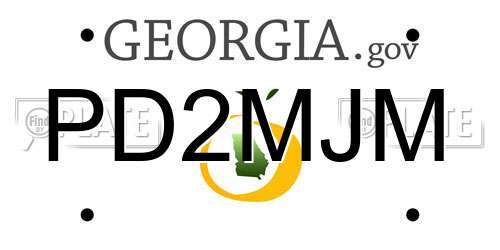 PD2MJM Georgia License Plate