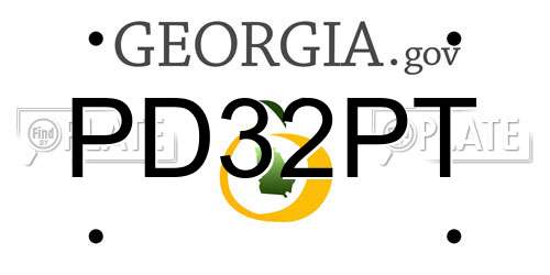 PD32PT Georgia License Plate
