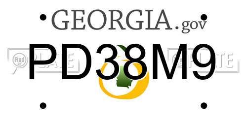 PD38M9 Georgia License Plate