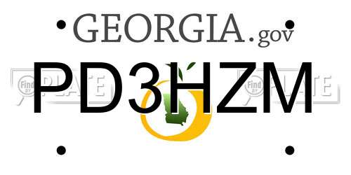PD3HZM Georgia License Plate