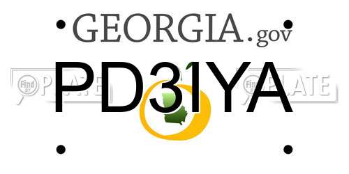 PD3IYA Georgia License Plate