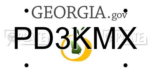 PD3KMX Georgia License Plate