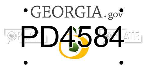 PD4584 Georgia License Plate