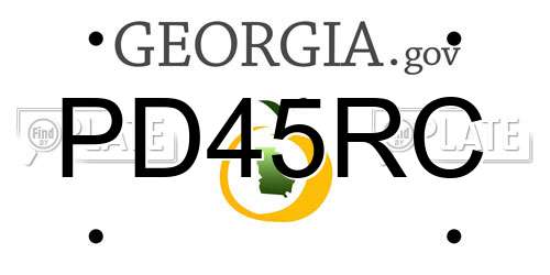 PD45RC Georgia License Plate