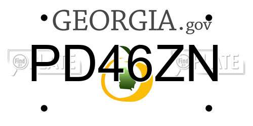 PD46ZN Georgia License Plate