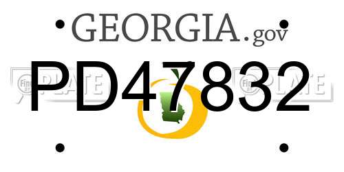 PD47832 Georgia License Plate
