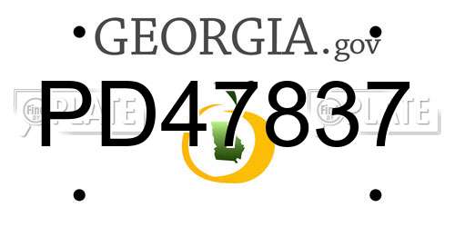 PD47837 Georgia License Plate