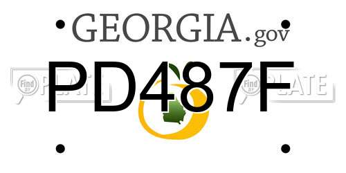 PD487F Georgia License Plate
