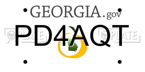 PD4AQT Georgia License Plate