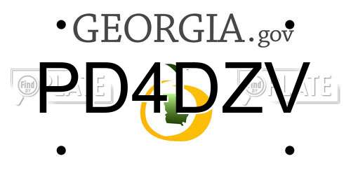 PD4DZV Georgia License Plate