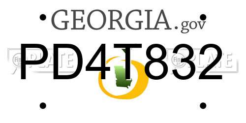 PD4T832 Georgia License Plate